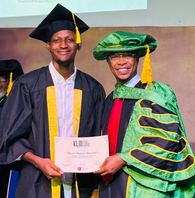Israel Oghale Uduovie receiving his certificate at Camp Meeting 2026